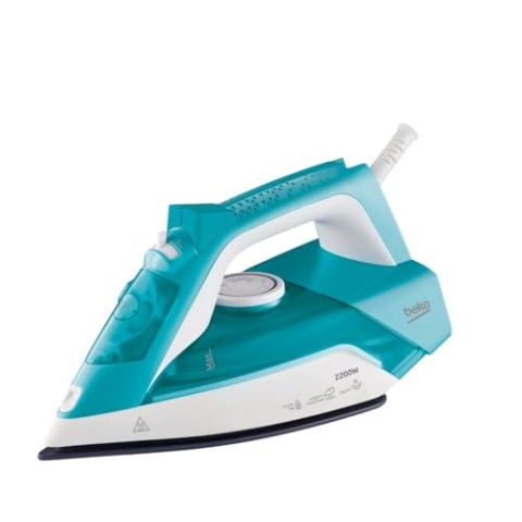 Beko - SIM3122T - Bügeleisen, 2200 Watt, vertikales Bügeln, automatische Reinigung, 240 ml - Hellblau