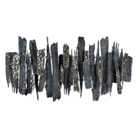 BigBuy Home Wanddekoration Weiß Grau Eisen 122,6 x 6,4 x 62,9 cm