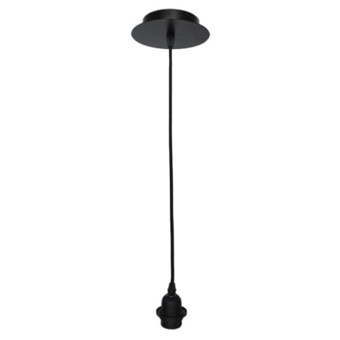 LUMISKY Monture électrique Standard Battista Black Avec douille E27, L150 cm, Gris, Unique