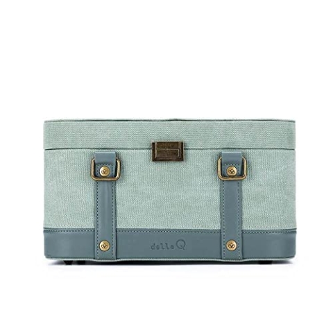 Della Q 22251 Train Case, Kunstleder, Green, Einheitsgröße
