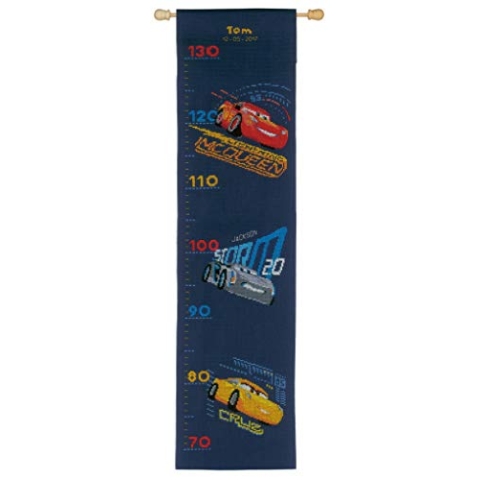 Vervaco WD Zählmusterpackung Cars Aida Kreuzstickpackung zum Auszählen, weiß, 18 x 70 x 0,3 cm