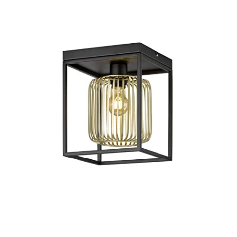 Fischer & Honsel Deckenleuchte | 1x E27 max. 40,0 W ohne Leuchtmittel | sandschwarz, goldfarben