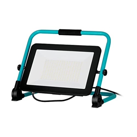 EGLO LED Baustrahler, tragbare Arbeitsleuchte aus Aluminium und Kunststoff, Arbeitsscheinwerfer in türkis und schwarz, Werkstattlampe schwenkbar, IP65, neutralweiß, 15800lm