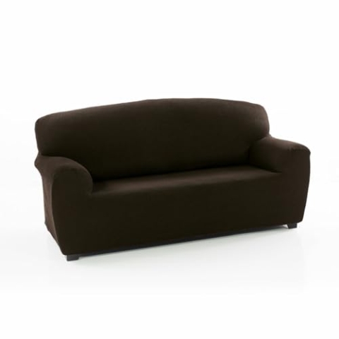 SOFAKOVER® Super elastischer Sofabezug für 2-Sitzer, atmungsaktiv, bequem und langlebig, Sofaüberwurf, einfach anzubringen, Maße 140-180 cm, Braun