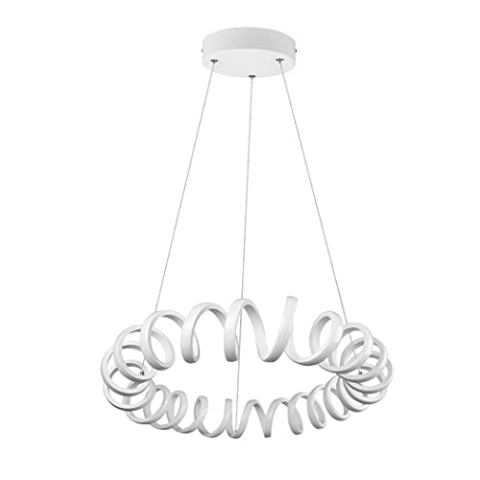 Trio Leuchten LED Pendelleuchte Curl 325110131, Metall Weiß matt, inkl. 33 Watt LED, Switch Dimmer