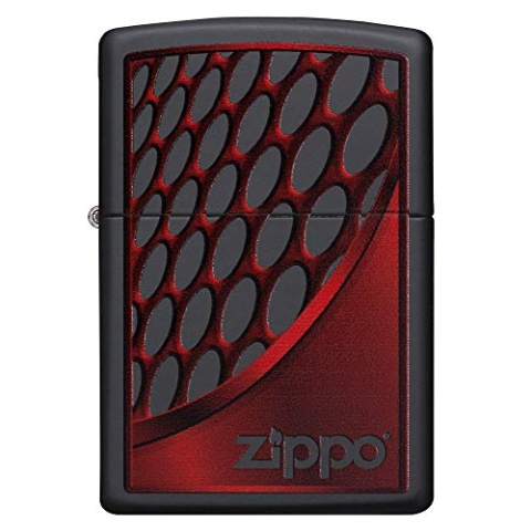 Zippo Benzinfeuerzeug, Messing, Black Matte - Red and Chrome, 1 x 6 x 6 cm