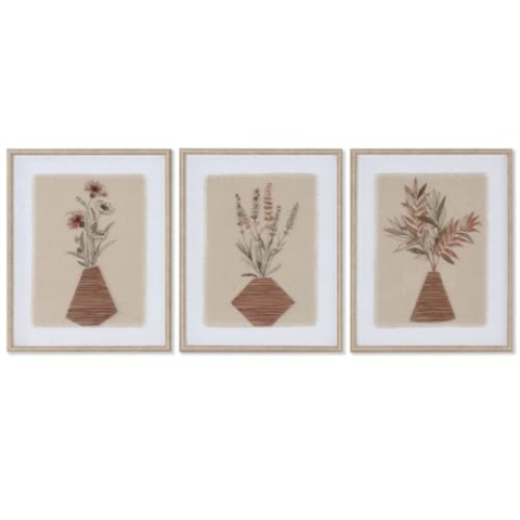 Home ESPRIT Bild Vase Skandinavisch 42,5 x 3 x 52,5 cm (3 Stück)
