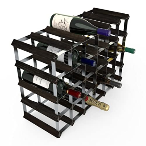 RTA Weinregal, 30 Btl, 15,2 x 10,2 cm, Eschenholz, zusammengebaut, Kiefer, Black Ash, Package Dimensions 10 x 10 x 5 cm