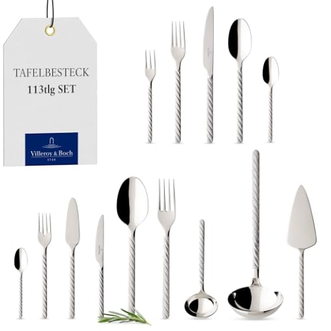 Villeroy und Boch - Montauk Tafelbesteck, 113 tlg., für bis zu 12 Personen, Edelstahl, spülmaschinengeeignet