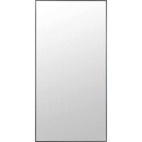 Kare Design Spiegel Bella, Schwarz, Rechteckig, mit Rahmen, Ganzkörper Spiegel, Moderner Klassiker, Garderobenspiegel, Wohnzimmer, Aluminium Rahmen, 160x80x2.5cm (H/B/T)