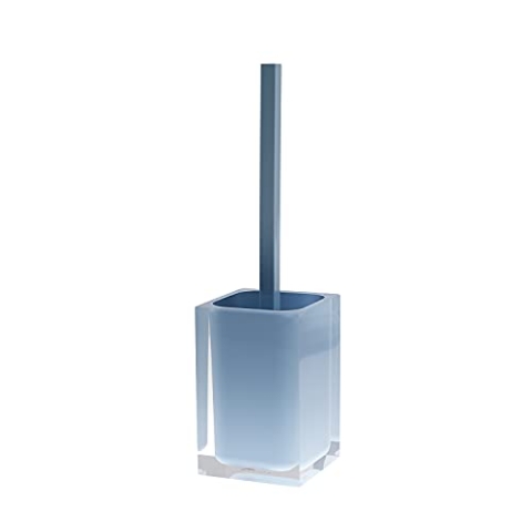 Gedy Auckland Hellblau, Maße und Gewicht: 37,5 x 9,8 x 9,8 cm & 0,855 kg, aus hochwertigem, transparentem Harz, WC-Bürste Design von F & S, handgefertigt, 2 Jahre Garantie, einzigartig