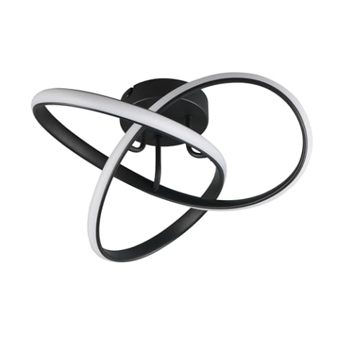 Reality Leuchten LED Deckenleuchte Meo R62101132, Metall Schwarz matt, inkl. 15 Watt LED