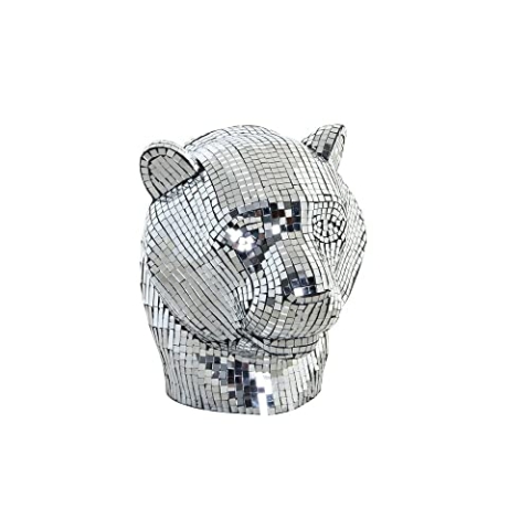 DKD Home Decor Dekorative Figur der Marke Silber Leopard Harz (31 x 27 x 32 cm) (Referenz: S3019594)