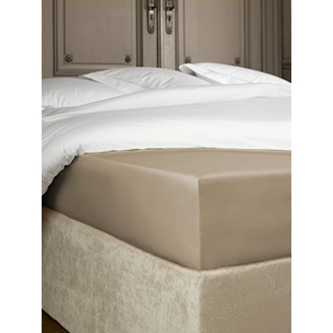 De Witte Lietaer Bumblebee Spannbettlaken, Perkal Luxe, Baumwolle, Vision Taupe, 140 x 200 x 40 cm