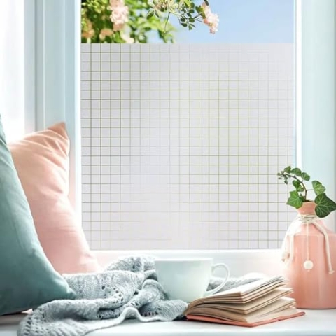 Ambiance Sticker Klebefolie, quadratisch, für Fenster, elektrostatisch, Blickdicht, UV-Schutz, H 45 cm x L 10 m