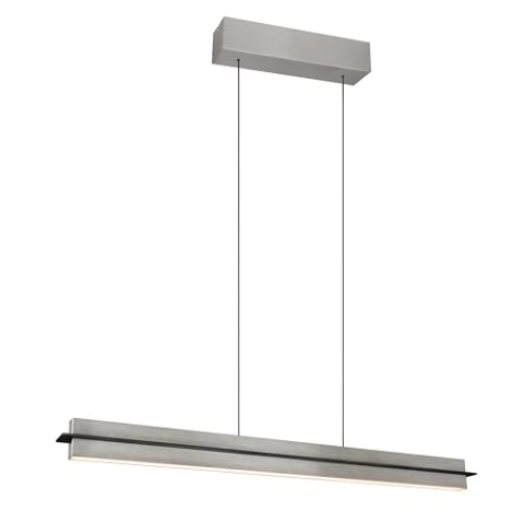 Trio Leuchten LED Pendelleuchte Emerson 346710107, Metall Nickel matt, inkl. 22 Watt LED, höhenverstellbar, Lichtfarbe stufenlos einstellbar, 4-fach Touch