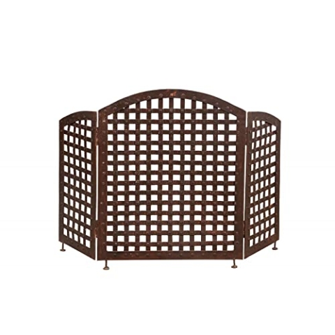 Biscottini Funkenschutz für Holzkamin 120 x 4 x 76 cm | Funkenschutz aus Holz aus Schmiedeeisen | Spritzschutz Kamin