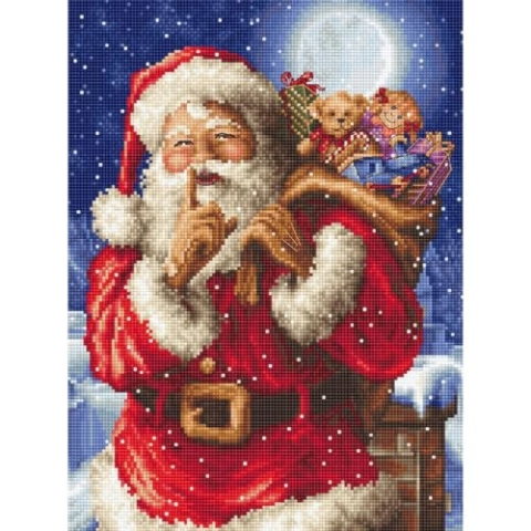 Letistitch Kreuzstich Set Das Geheimnis des Weihnachtsmanns Zählmuster, 27x20cm