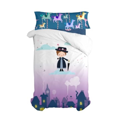 HappyFriday Mr Fox Nanny Bettwäsche-Set, Mehrfarbig, für 80/90 cm Bett, 2-teilig