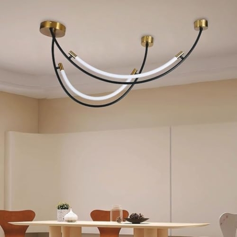 V-TAC Designer-Deckenleuchten - IP20 - Schwarz+Messing Gehäuse - 20 Watt - 2500 Lumen - 3000K