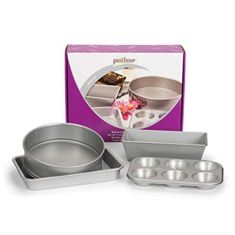 Patisse Backformen-Set, Stahl, Silber, 27 x 27 x 7 cm