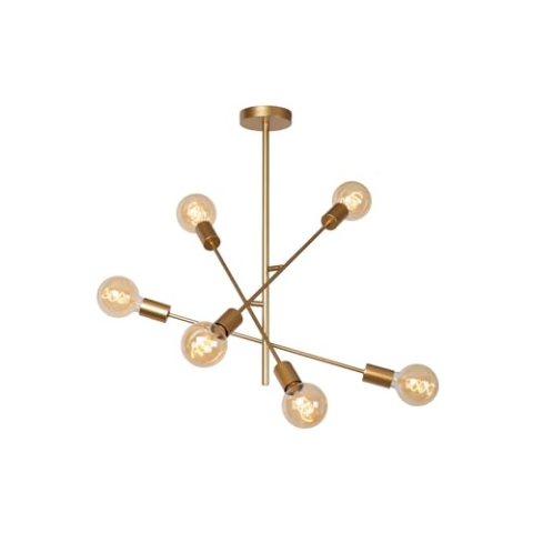 LUCIDE LESTER - Deckenleuchte - 6xE27 - Mattes Gold/Messing