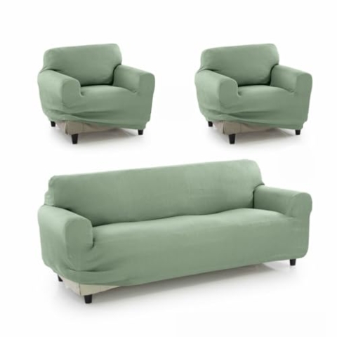 SOFAKOVER® Super elastischer Sofabezug, atmungsaktiv, bequem und langlebig, einfach anzubringen, für 3-Sitzer und Zwei Bezüge für 1-Sitzer, Türkis