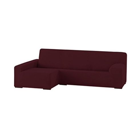 Eysa elastisch Sofa überwurf Chaise Longue Links, frontalsicht, Polyester-Baumwolle, 08-rot, 43 x 14 x 37 cm