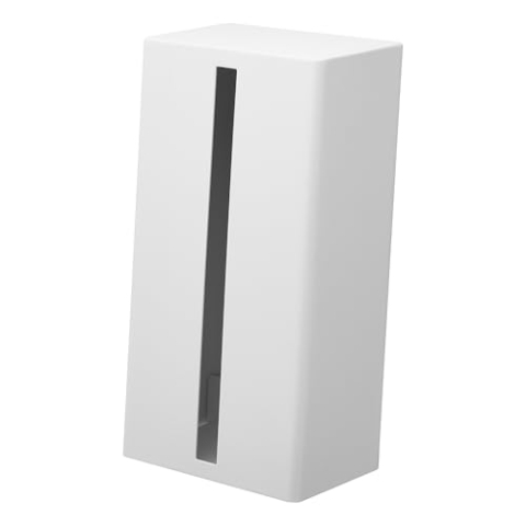 Yamazaki 1440 Tower Vertikale Taschentuchbox, weiß, Stahl/Magnet, minimalistisch, 9,7 x 12,6 x 23,7 cm