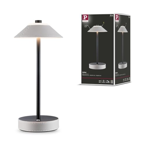 Paulmann 71174 Mob Tischl Pellini LED WhiteSw dim 3W USBC Beige PU Leather Metall