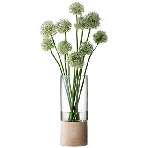 LSA Vase Lotta mit Eschenboden, 36 cm, Glas, Clear, H36cm