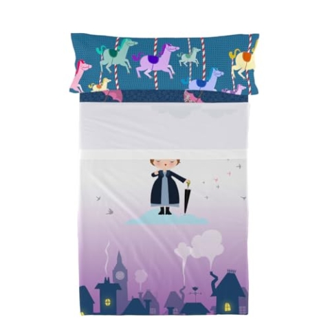 HappyFriday Mr Fox Nanny Bettwäsche-Set, Mehrfarbig, für 105 cm breite Betten, 2-teilig