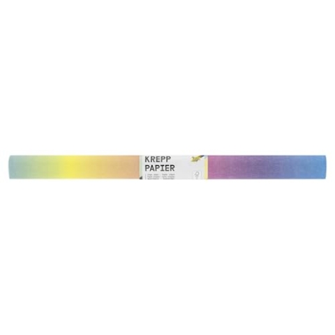 folia 8201650 - Krepppapier, 10 Rollen in regenbogen, jede Rolle ca. 50 x 250 cm, 32 g/m², sehr elastisches und dünnes Papier, mit einer unebenen und rauen Oberfläche