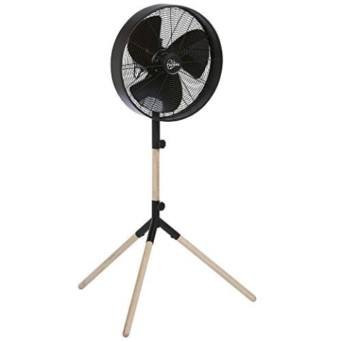 Farelek 112028 Tischventilator, Metall, Schwarz und Holz