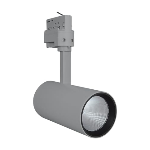 LEDVANCE LED Stromschienen-Spotlight | Leuchte für Innenanwendungen | Kaltweiß | 75,0 mm x 255,0 mm | TRACKLIGHT SPOT D75 25W Grey