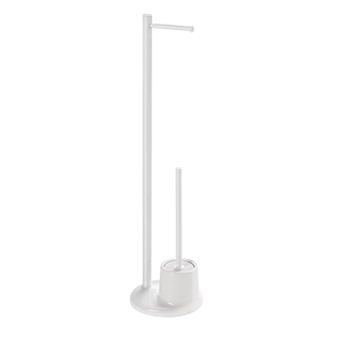 Gedy Mammolo Spalte stehend mit postarollo und Bürstenhalter, Aluminium, Weiß, 20 x 20 x 78 cm
