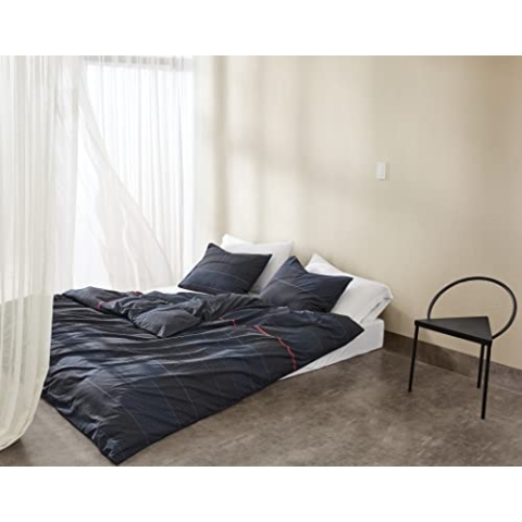 Calvin Klein Printed Essentials, Single, 155X220 cm+80x80 cm Duvet Cover Set, Midnight