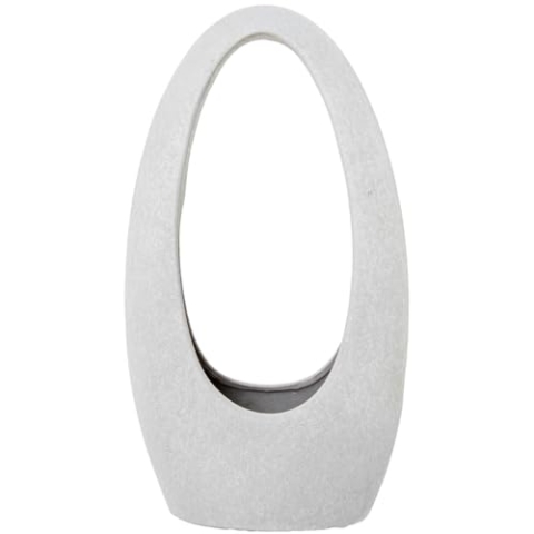 Alexandra House Living Vase, Weiß, Keramik, 13 x 26 x 43 cm
