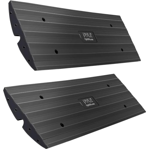 Pyle Auffahrrampen PKW & LKWs – Car Ramps – Auffahrrampe für Anhänger, Fahrrad Rampe & Motorradrampe. Auto Rampen 2 Stück, Bordsteinrampe 7cm hoch, Rutschfest & Wasserdicht. KFZ Auffahrrampe bis 500Kg