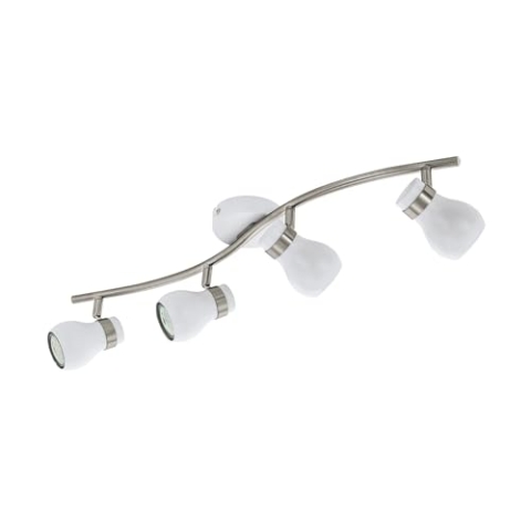 EGLO LED Deckenlampe Arboledas, Deckenstrahler, Stahl in weiss, nickel-matt, GU10 Fassung
