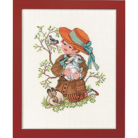 Eva Rosenstand Kreuzstich Set Boy with rabbit Zählmuster