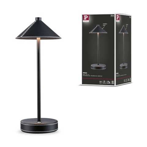 Paulmann 71175 Mob Tischl Pellini down LED WhiteSw 3W dim USBC Schwarz PU Leather Metall