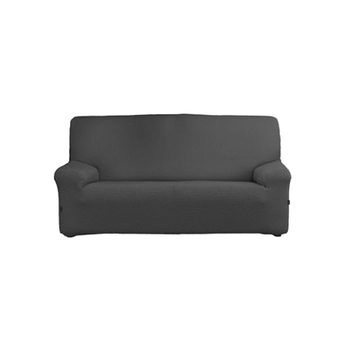 Estoralis | Borneo | Superelastischer Sofabezug | Maximale Anpassungsfähigkeit | Farbe - C/ 11 Dunkelgrau | 1-Sitzer-Sofabezug Größe von 70 bis 110 cm. | Anpassbar an alle Arten von Sesseln