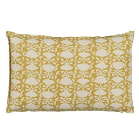 BigBuy Home Kissen Baumwolle Beige Senf 60 x 40 cm