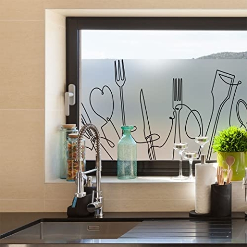 Selbstklebende Sichtschutzfolie für Fenster und Duschtüren, selbstklebend, 40 x 200 cm