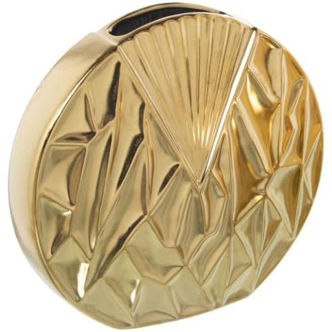 Alexandra House Living Goldene Vase, Keramik, 9 x 25 x 23 cm