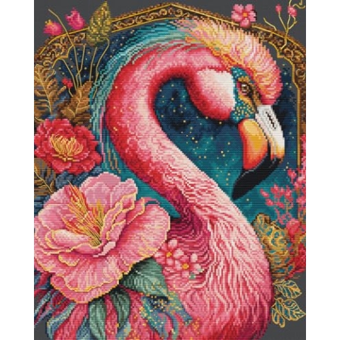 Luca-S Kreuzstich Stickpackung Flamingo Fantastico Zählmuster