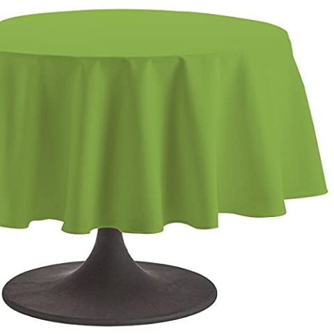 Coucke Tischdecke rund Uni Brokkoli Baumwolle 235 cm