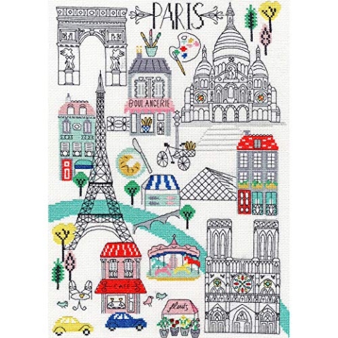 Bothy Threads Kreuzstich-Set Liebe Paris, 26x36cm, XLS5, Zählmuster