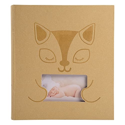 Exacompta - Ref. 16562E – Karton mit 2 Fotoalben, Buch, 60 weiße Seiten Zephire – Format 29 x 32 cm – Papiereinband beige mit Katzenmotiv – Zweikomponenten-Effekt – 300 Fotos